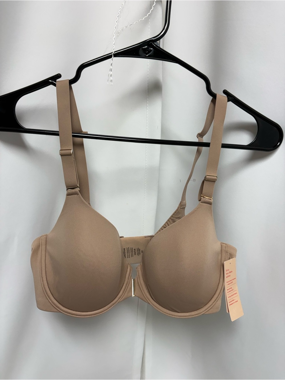 Thirdlove front closure, convertible T-shirt bra beige 34D